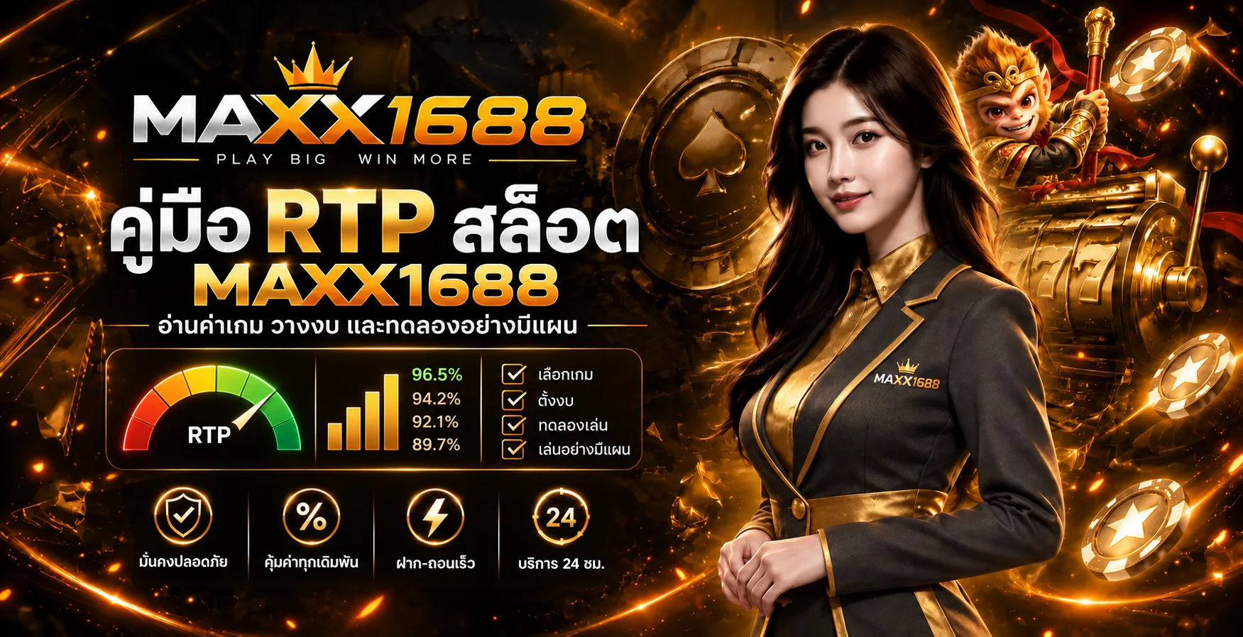 MAXX1688 คู่มือ RTP สล็อต เลือกเกมและวางงบ